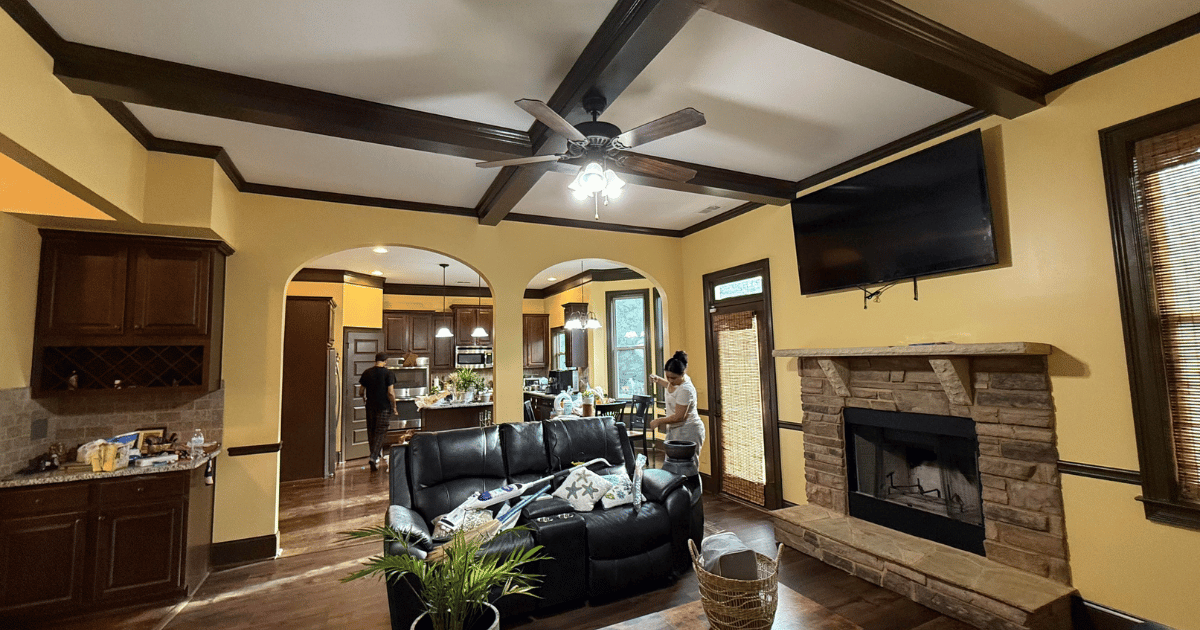 vibrant yellow painted interior